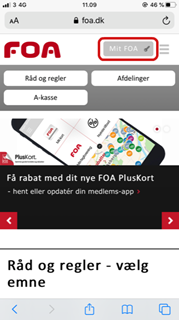 Screenshot af FOA.dk